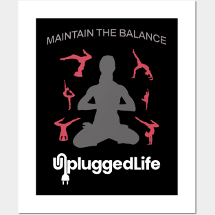 Unplugged Life Yoga TShirt Posters and Art